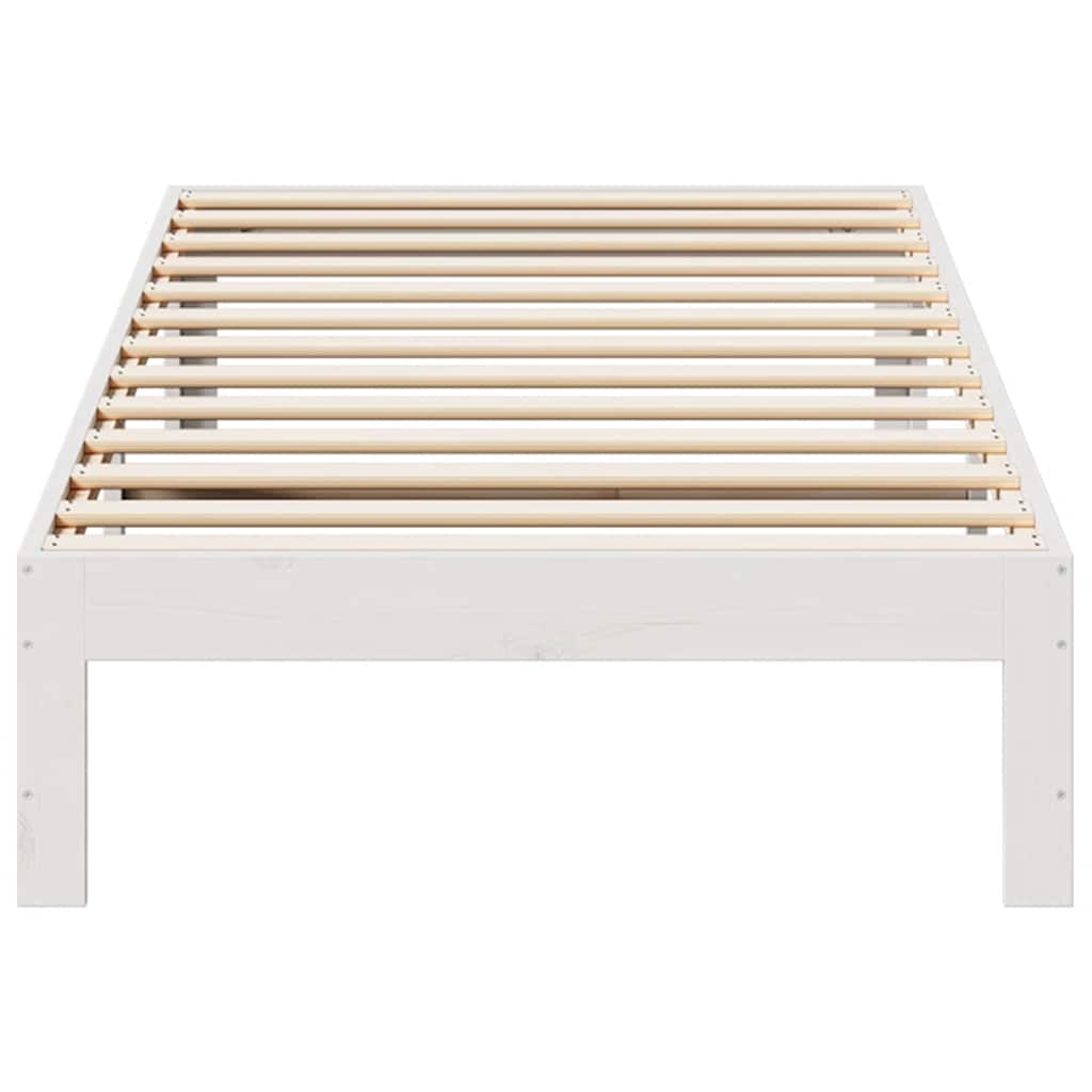 Sengeramme uten madrass hvit 90x200 cm heltre furu