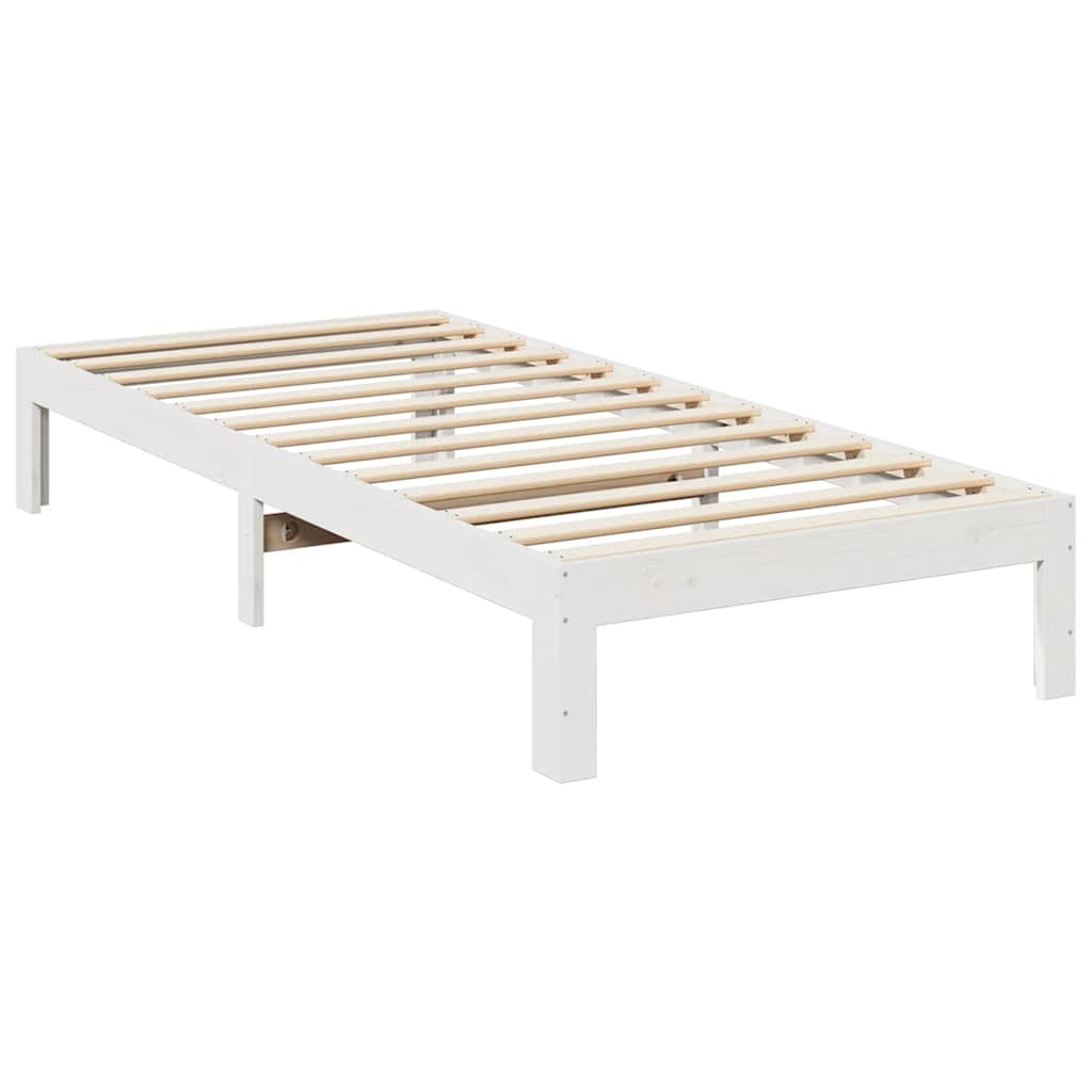 Sengeramme uten madrass hvit 90x200 cm heltre furu