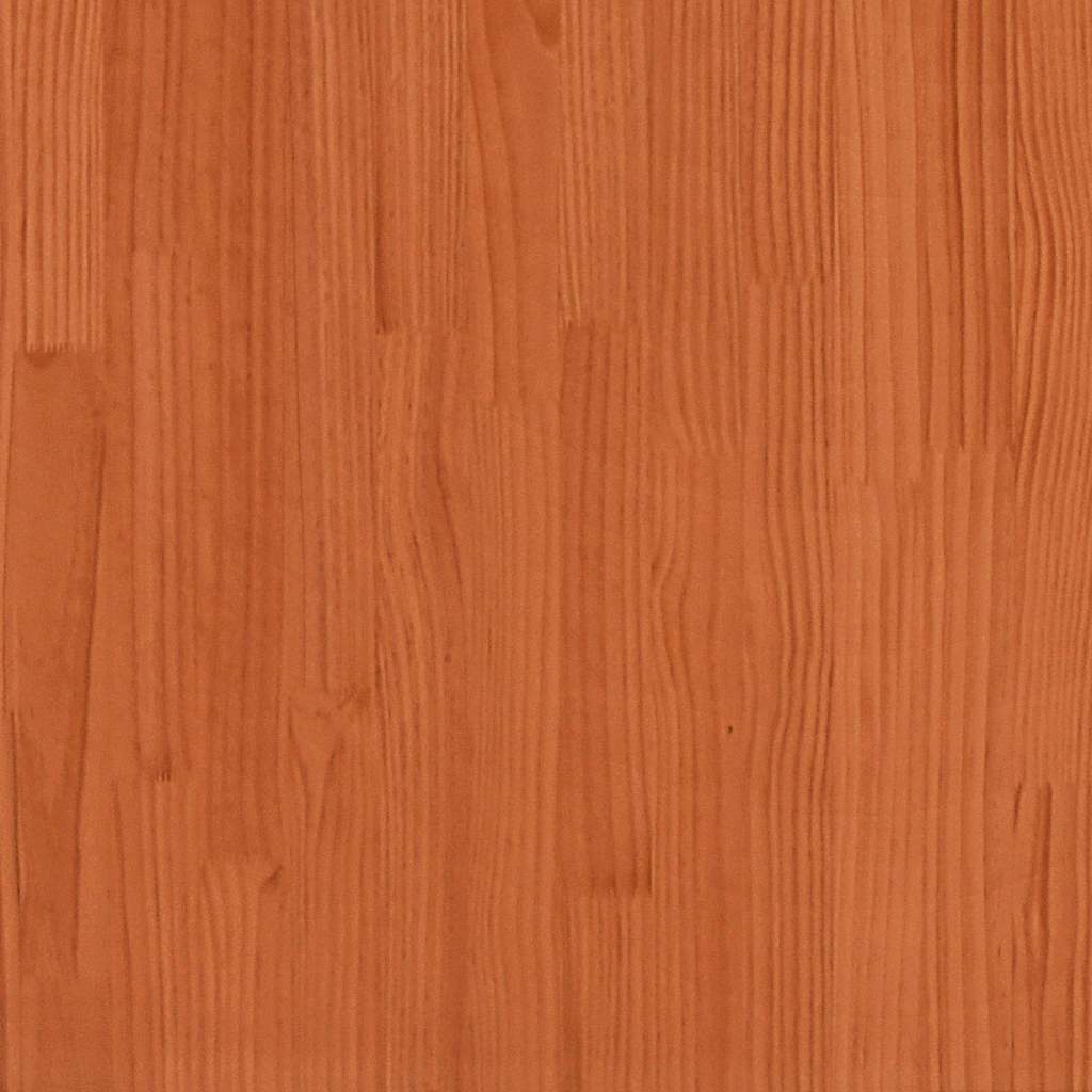 Bokhylle sengegavl L-formet voksbrun 160 cm heltre furu