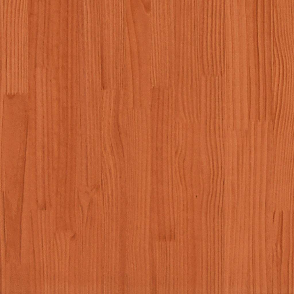 Bokhylle sengegavl L-formet voksbrun 150 cm heltre furu