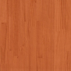 Bokhylle sengegavl L-formet voksbrun 135 cm heltre furu