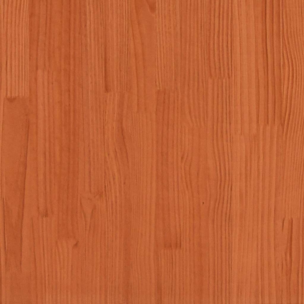 Bokhylle sengegavl L-formet voksbrun 75 cm heltre furu