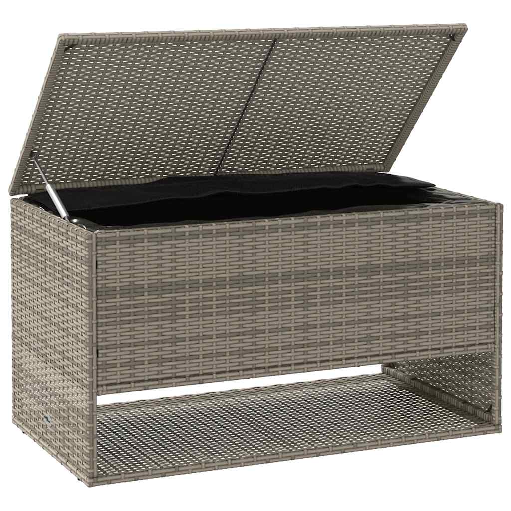 Outdoor cushion box grey 100x55x55.5 cm poly rattan