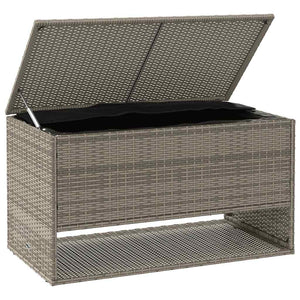 Outdoor cushion box grey 100x55x55.5 cm poly rattan