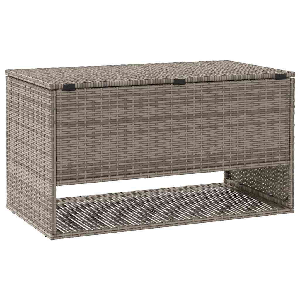 Outdoor cushion box grey 100x55x55.5 cm poly rattan
