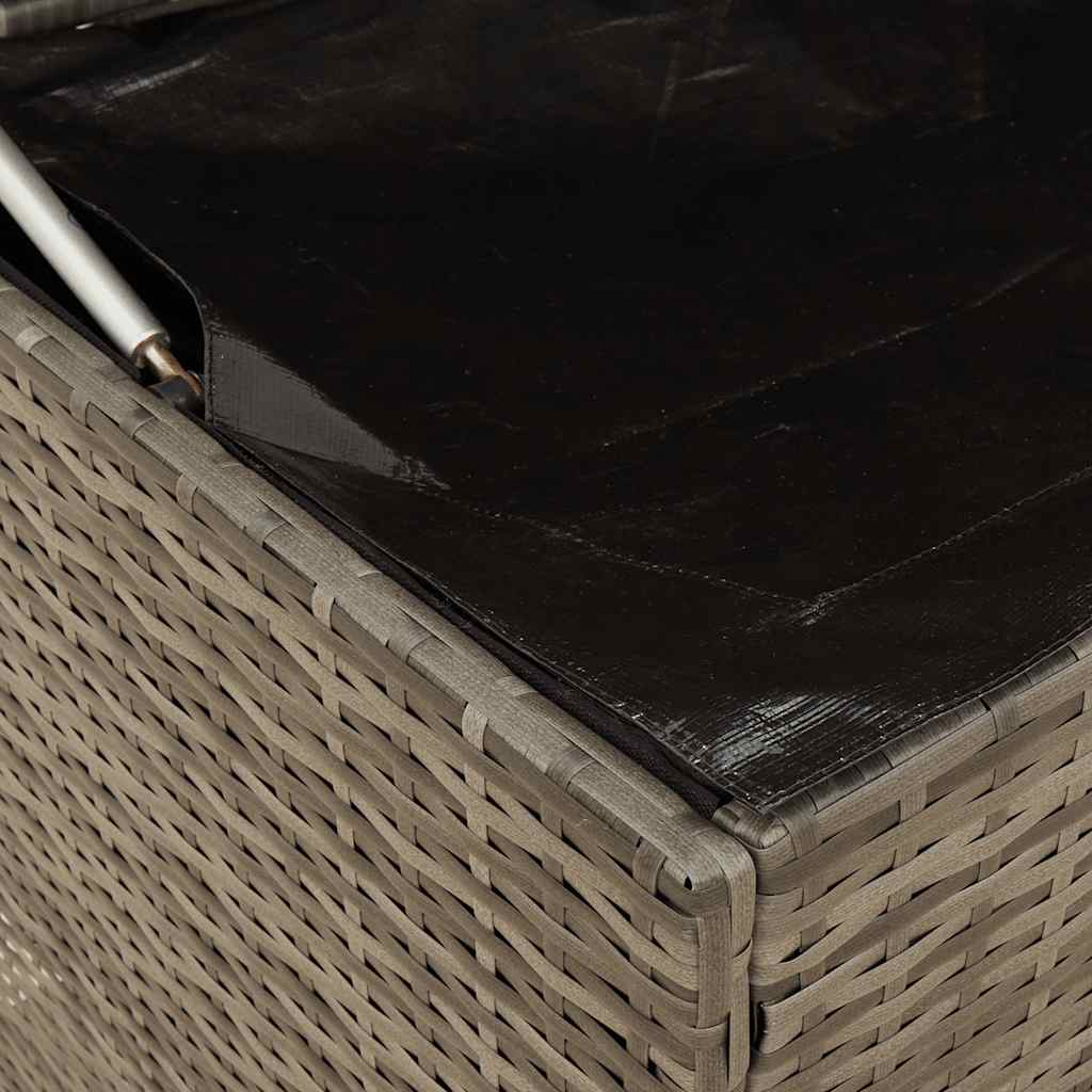 Outdoor cushion box grey 100x55x55.5 cm poly rattan