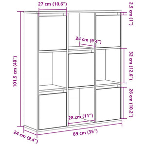 Bokhylle gammelt tre 89x24x101,5 cm konstruert tre