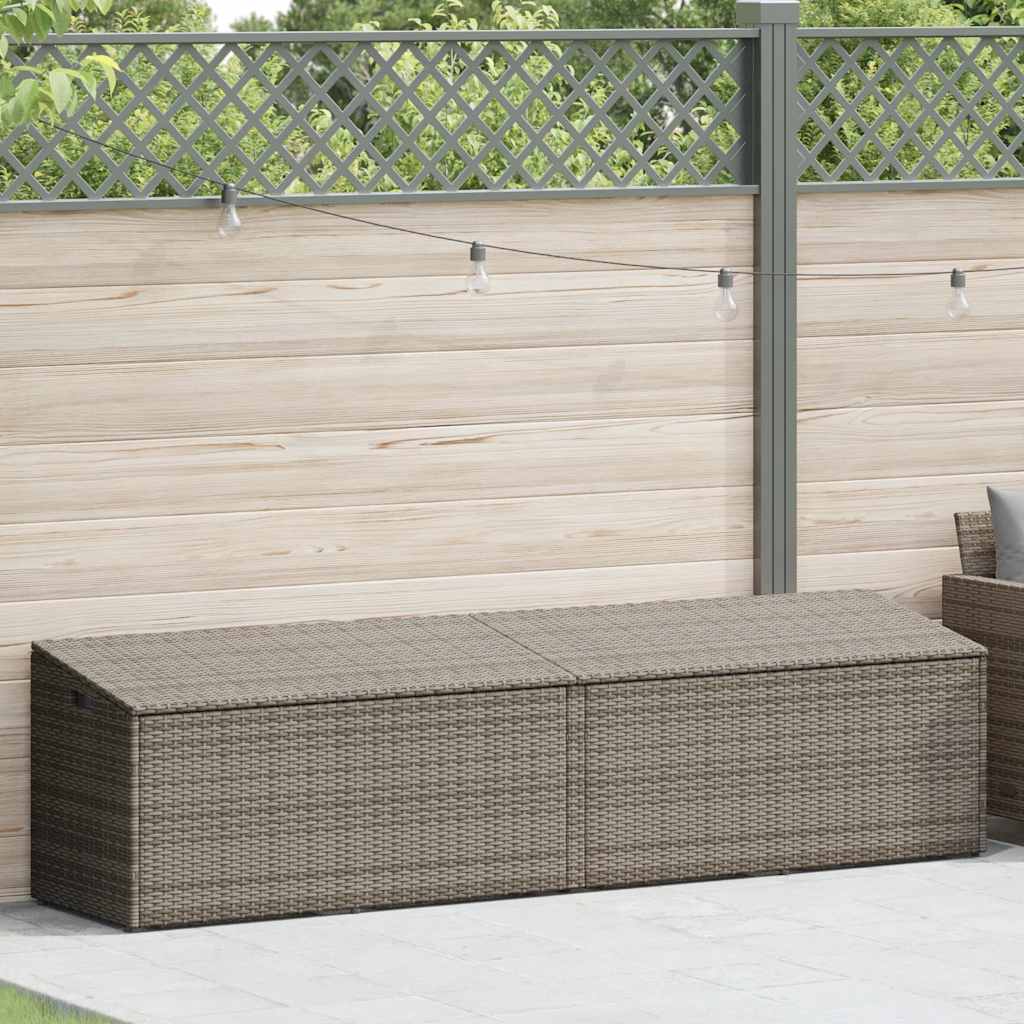 Cushion box 220x50x58 cm poly rattan grey