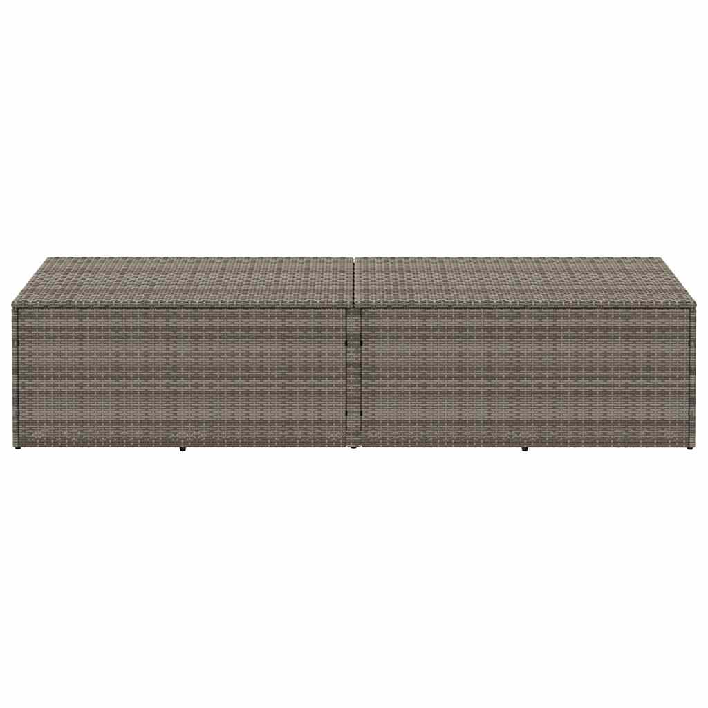 Cushion box 220x50x58 cm poly rattan grey