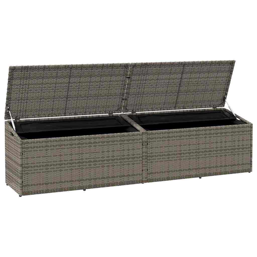 Cushion box 220x50x58 cm poly rattan grey