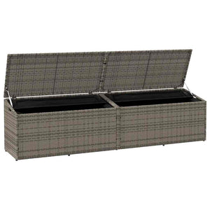 Cushion box 220x50x58 cm poly rattan grey