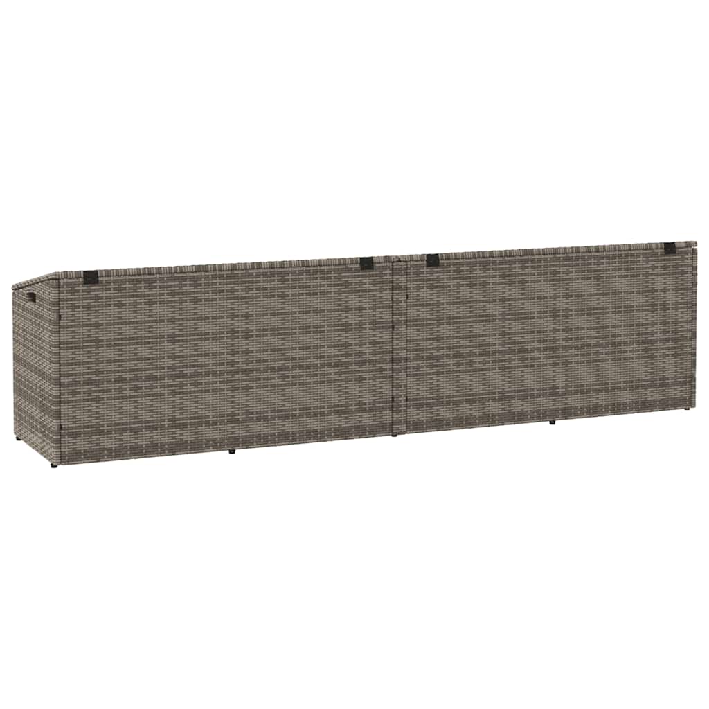 Cushion box 220x50x58 cm poly rattan grey