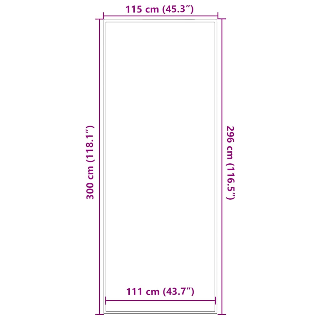 Dørmatte Antrasitt 115x300 cm