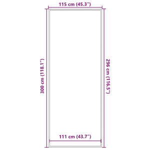 Dørmatte Antrasitt 115x300 cm