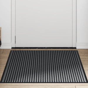 Dørmatte Stripe Svart og Grå 90x120 cm