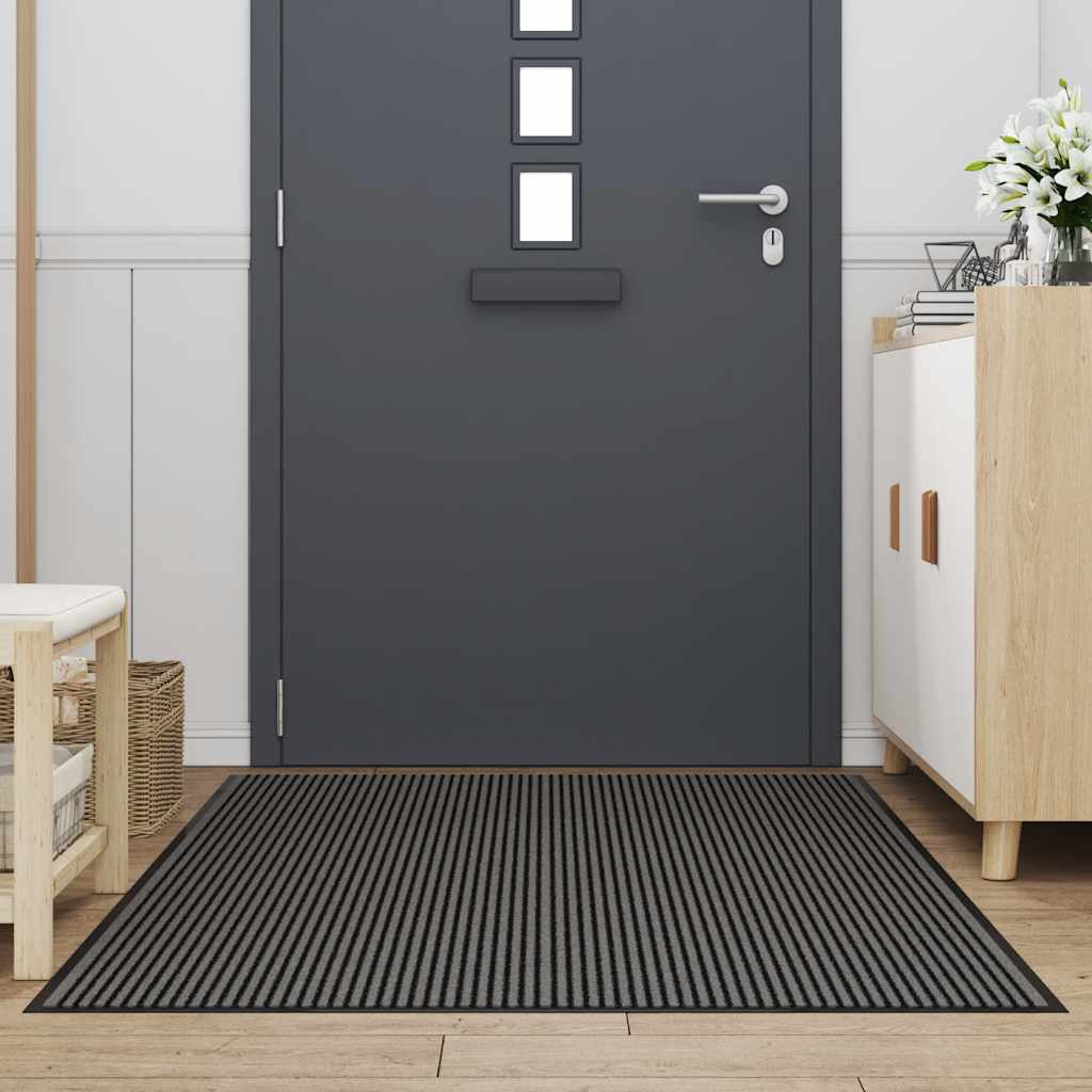 Dørmatte Stripe Sort og Grå 115x200 cm