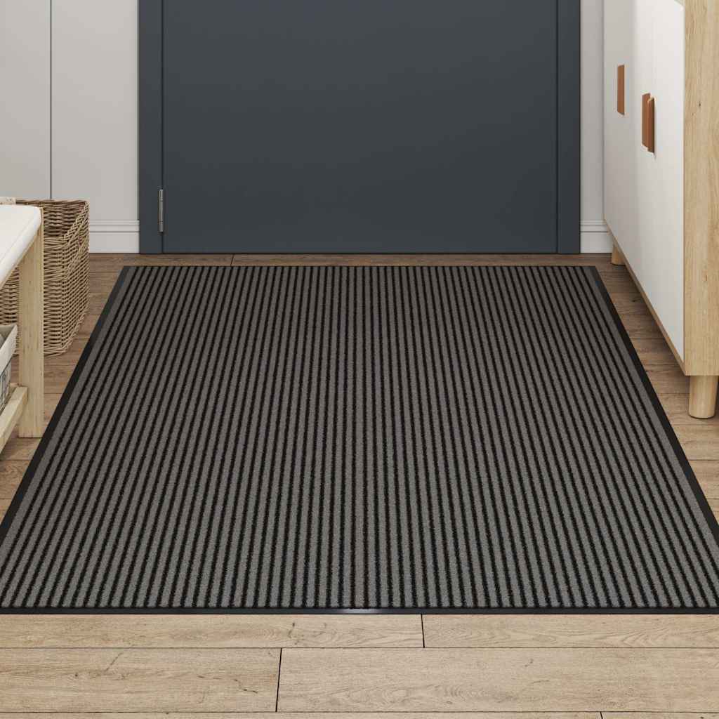 Dørmatte Stripe Sort og Grå 115x200 cm