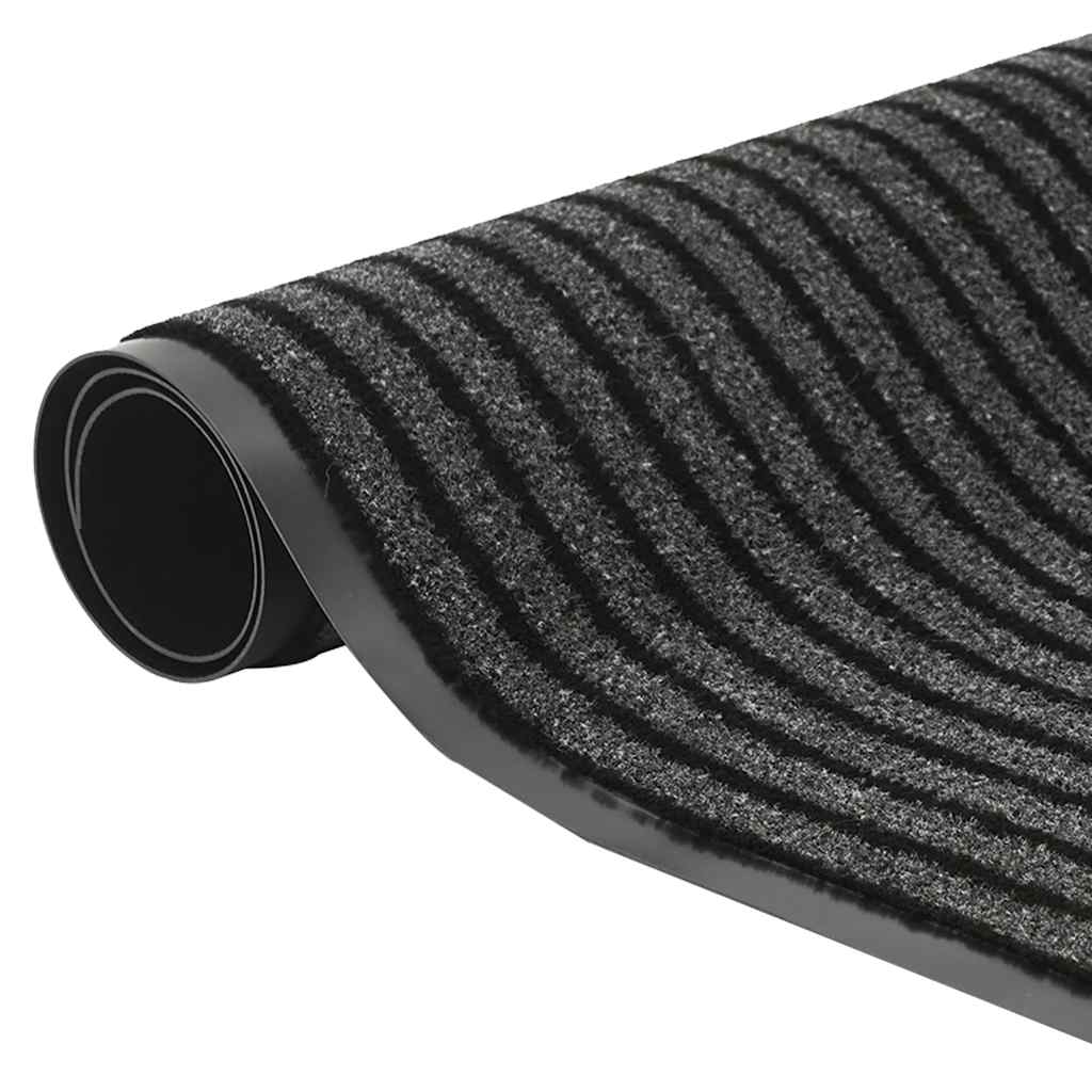 Dørmatte Stripe Sort og Grå 115x200 cm