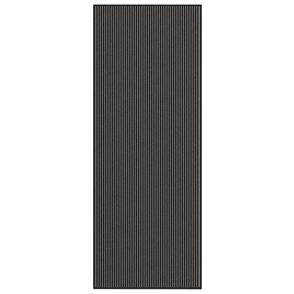Dørmatte Stripe Sort og Grå 115x300 cm