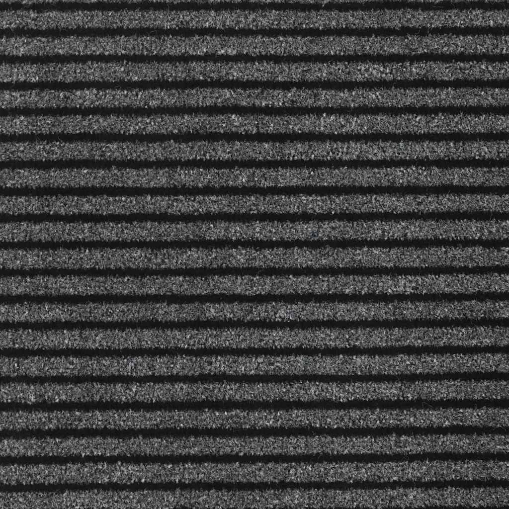 Dørmatte Stripe Sort og Grå 115x300 cm