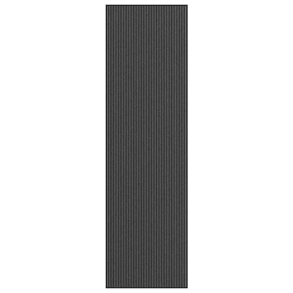 Dørmatte Stripe Svart og Grå 115x400 cm
