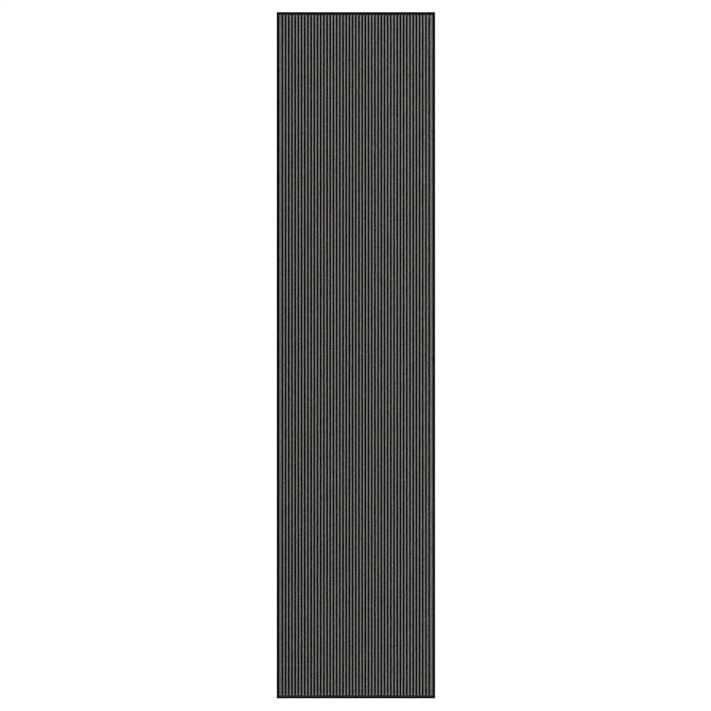 Dørmatte Stripe Svart og Grå 115x500 cm