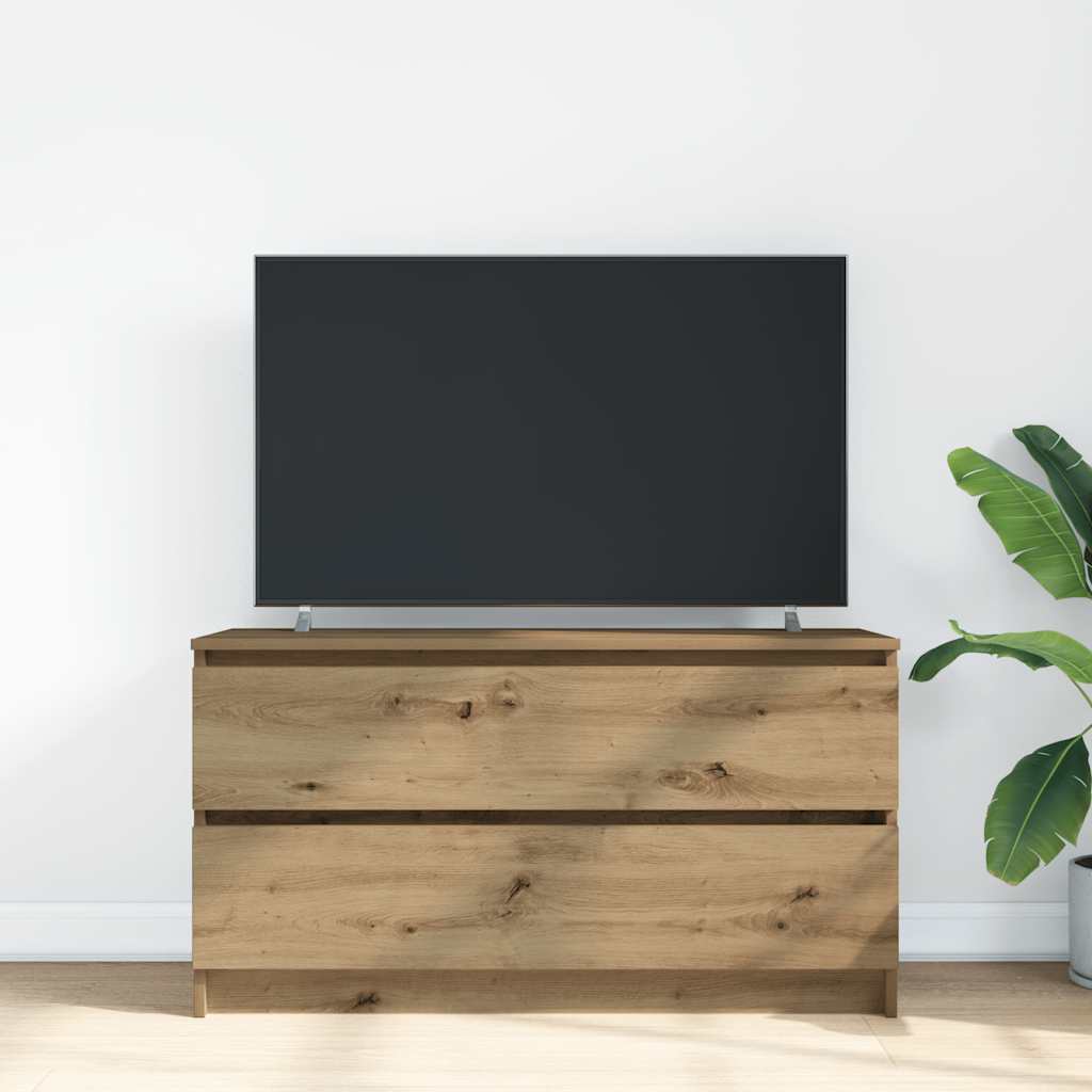 TV-benk artisan eik 100x35x54 cm konstruert tre