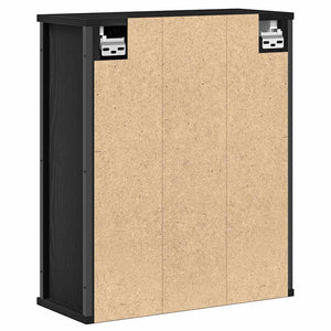 Baderoms veggskap med speil svart eik 50x21x60 cm