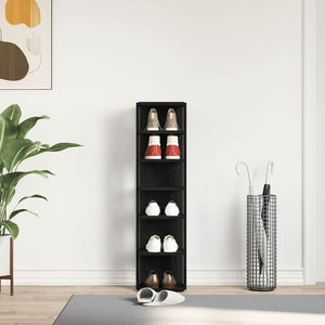 Skoskap svart eik 25x27x102 cm konstruert tre