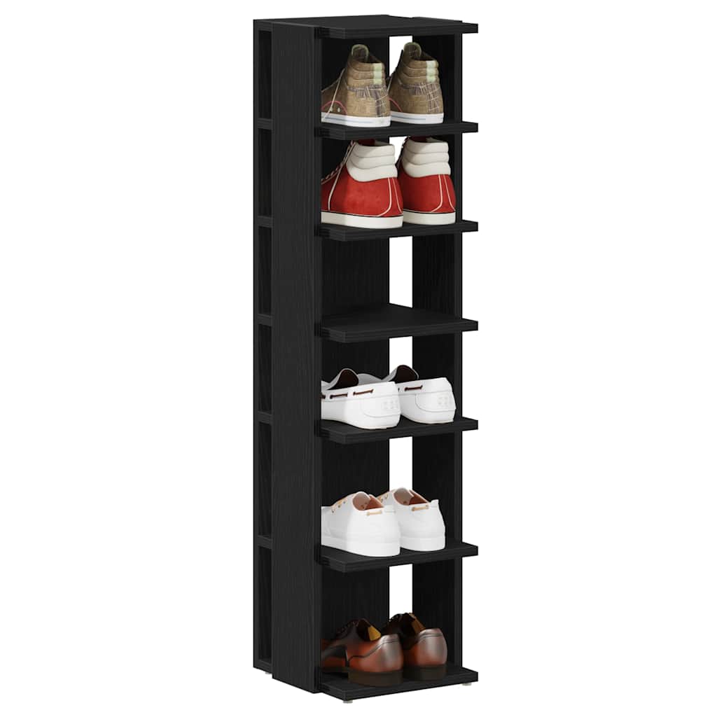 Skoskap svart eik 25x27x102 cm konstruert tre