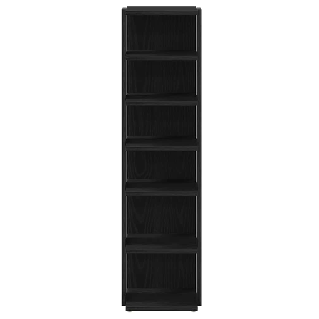Skoskap svart eik 25x27x102 cm konstruert tre