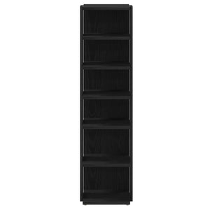 Skoskap svart eik 25x27x102 cm konstruert tre