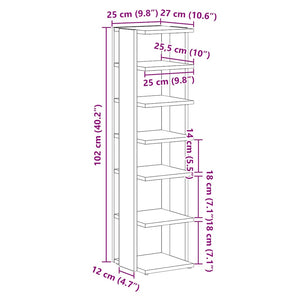 Skoskap svart eik 25x27x102 cm konstruert tre
