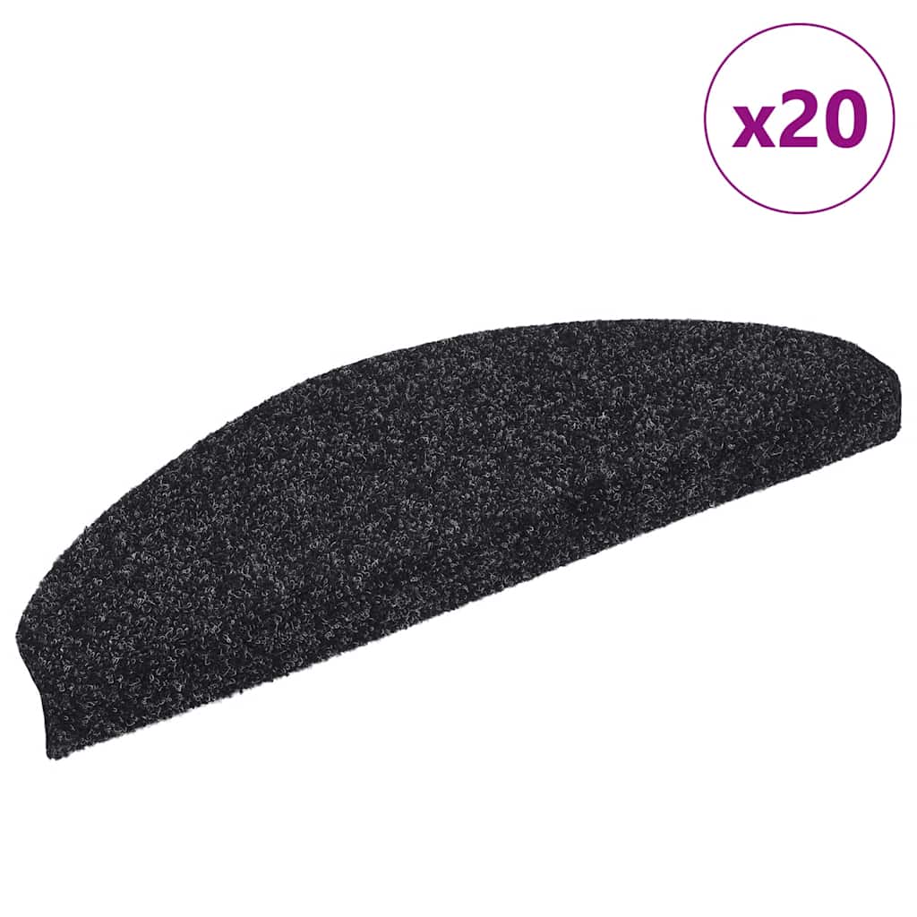 Selvklebende trappematter 20 stk svart 65x21x4 cm
