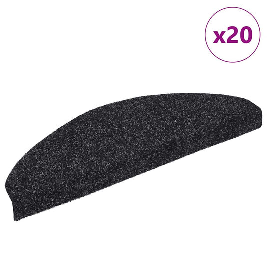 Selvklebende trappematter 20 stk svart 65x21x4 cm