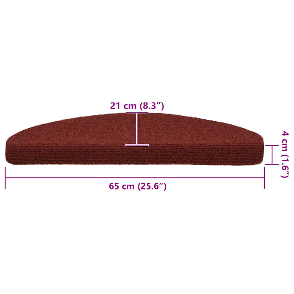Selvklebende trappematter 20 stk rød 65x21x4 cm