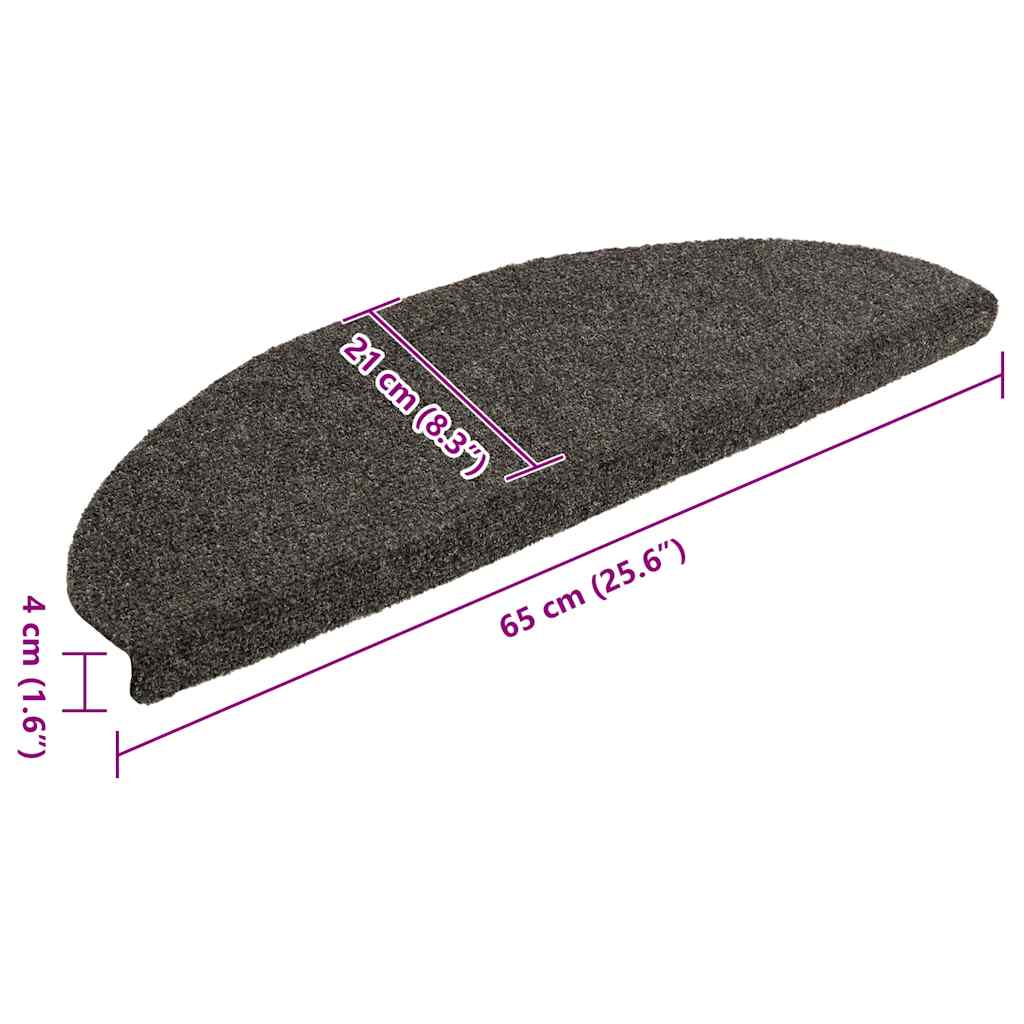 Selvklebende trappematter 20 stk antrasitt 65x21x4 cm