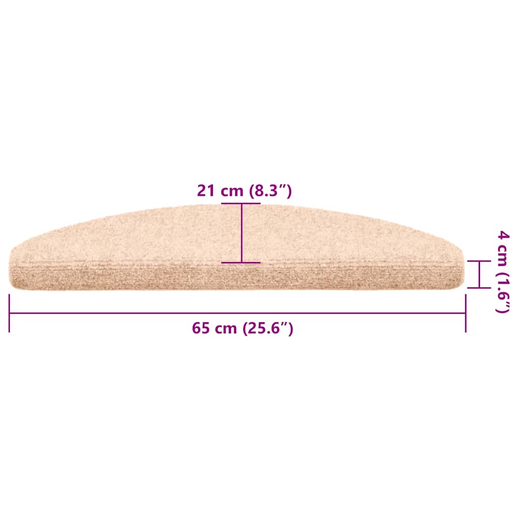 Selvklebende trappematter 30 stk kremhvit 65x21x4 cm