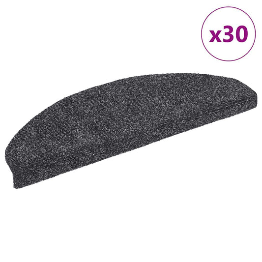 Selvklebende trappematter 30 stk mørkegrå 65x21x4 cm