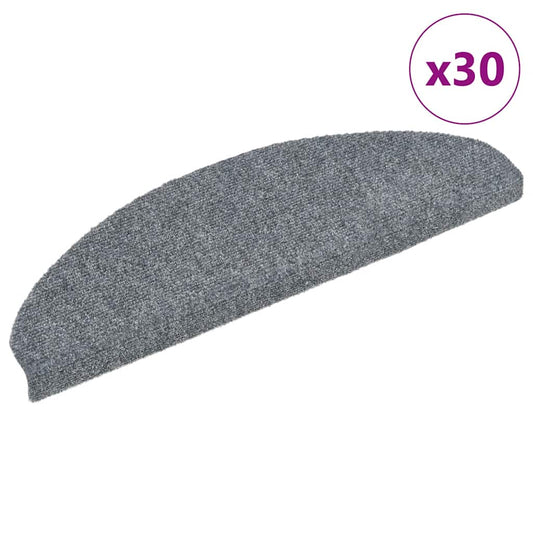 Selvklebende trappematter 30 stk lysegrå 65x21x4 cm