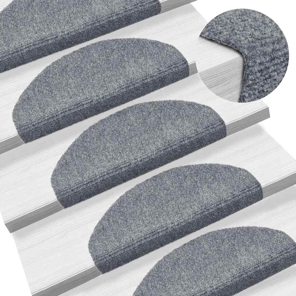 Selvklebende trappematter 30 stk lysegrå 65x21x4 cm
