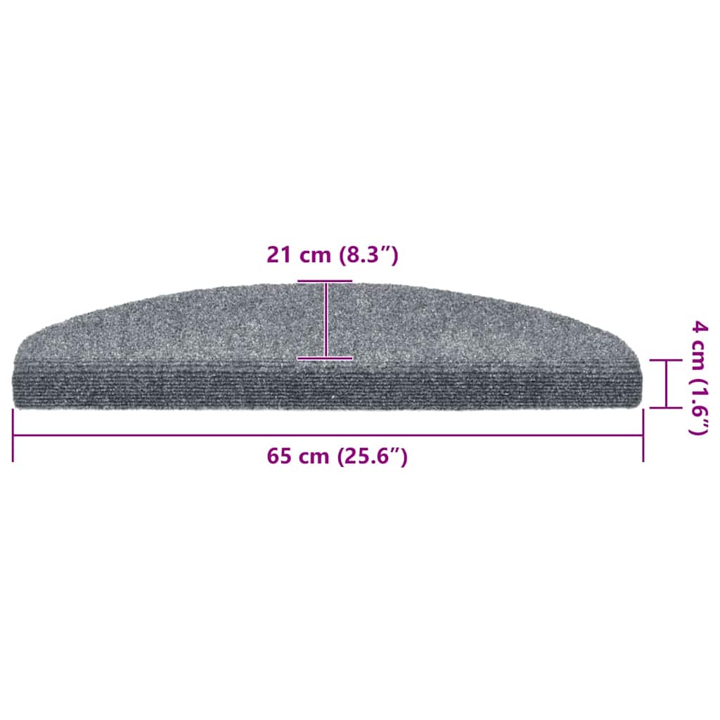 Selvklebende trappematter 30 stk lysegrå 65x21x4 cm