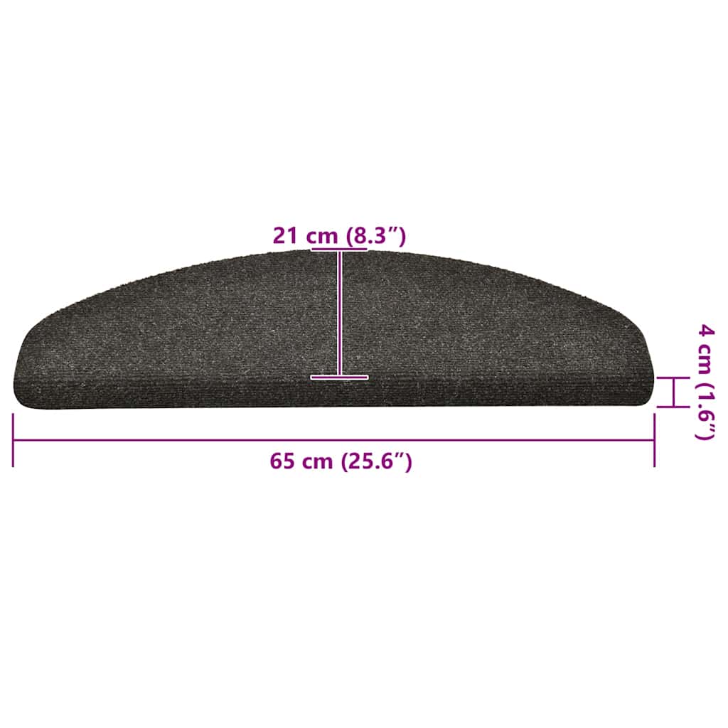 Selvklebende trappematter 30 stk antrasitt 65x21x4 cm