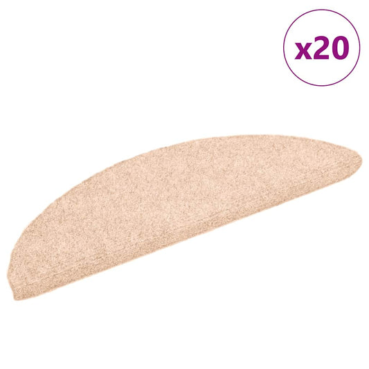 Selvklebende trappematter 20 stk kremhvit 56x17x3 cm