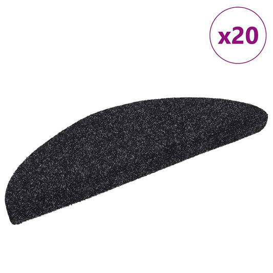 Selvklebende trappematter 20 stk svart 56x17x3 cm