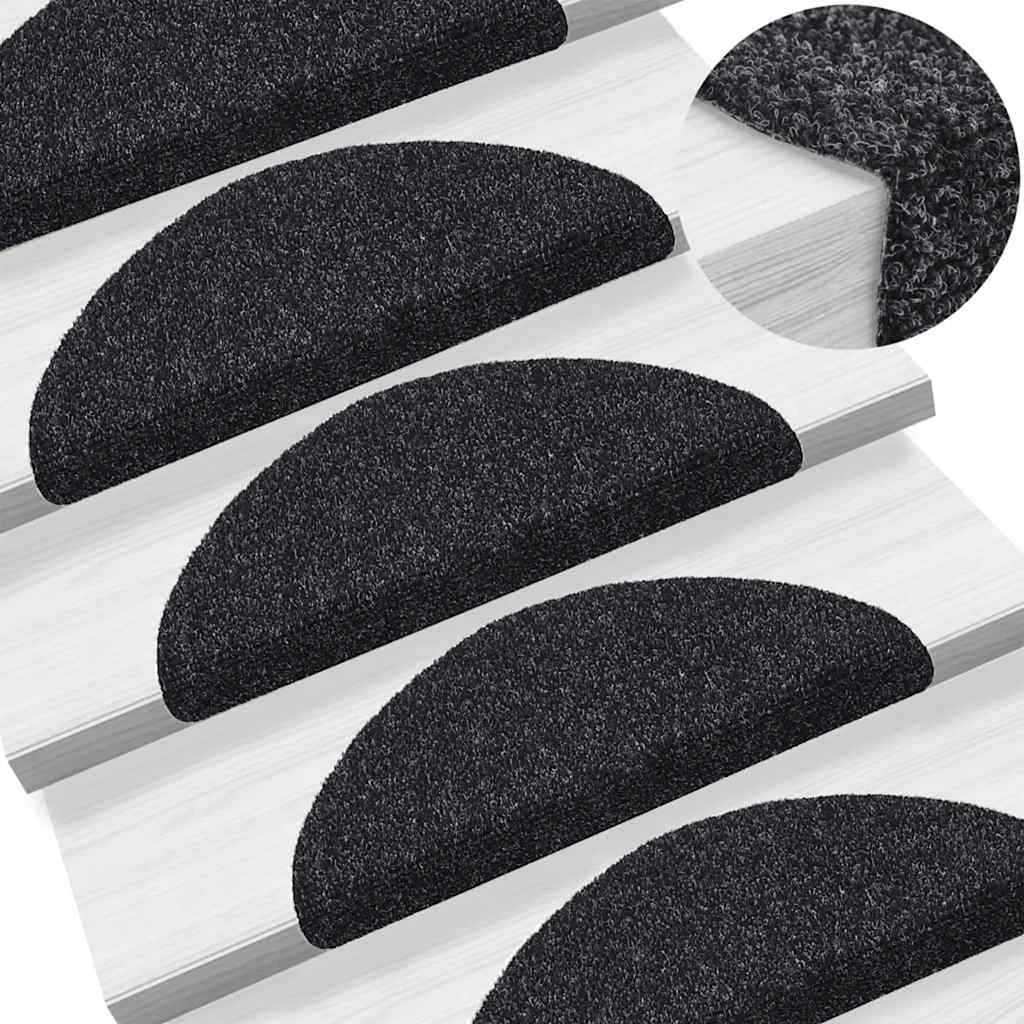 Selvklebende trappematter 20 stk svart 56x17x3 cm