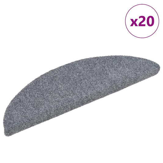 Selvklebende trappematter 20 stk lysegrå 56x17x3 cm