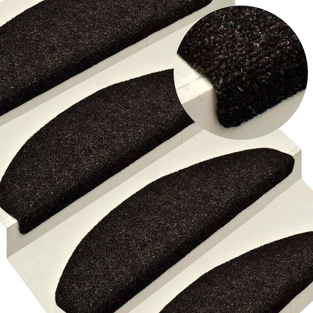 Selvklebende trappematter 20 stk brun 56x17x3 cm