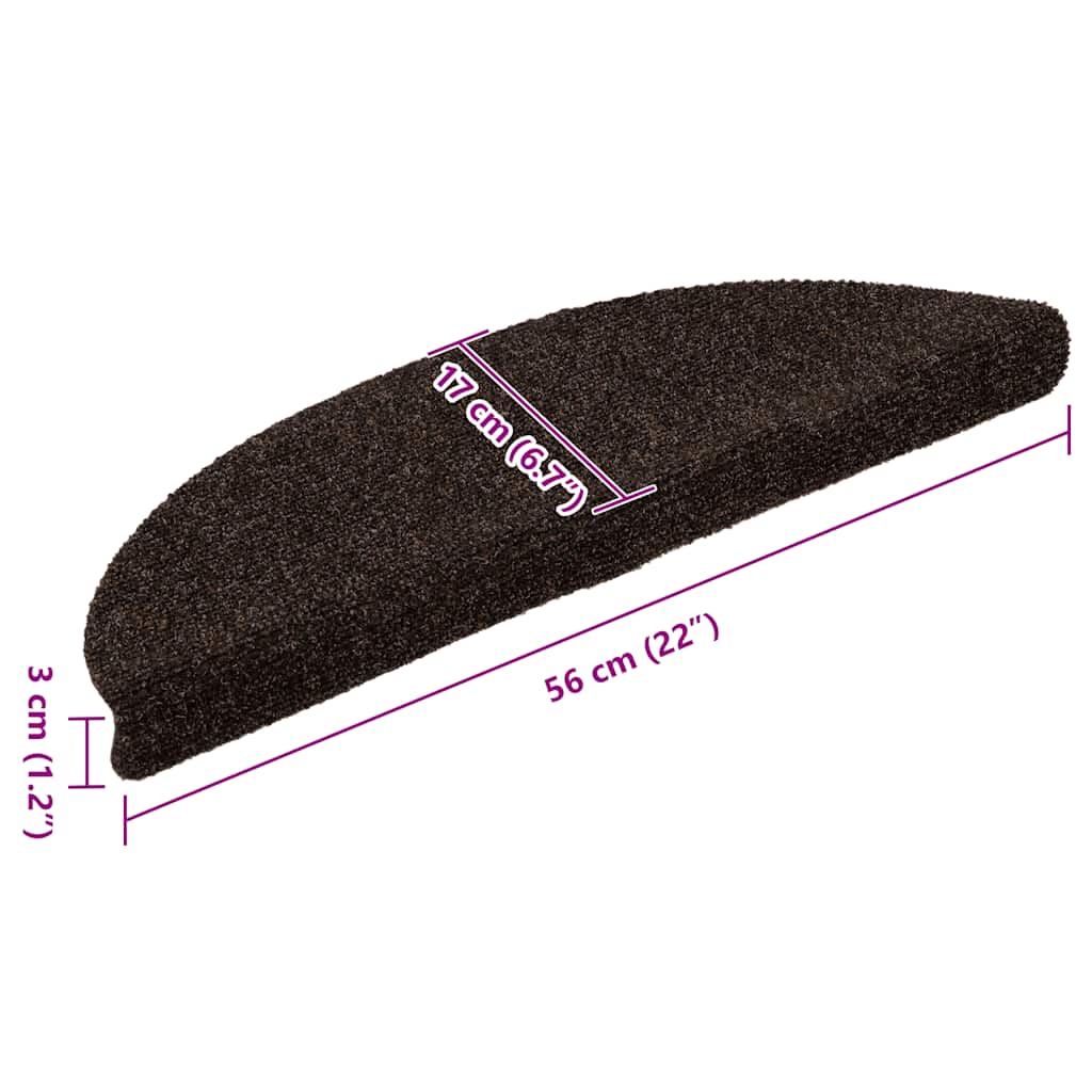 Selvklebende trappematter 20 stk brun 56x17x3 cm