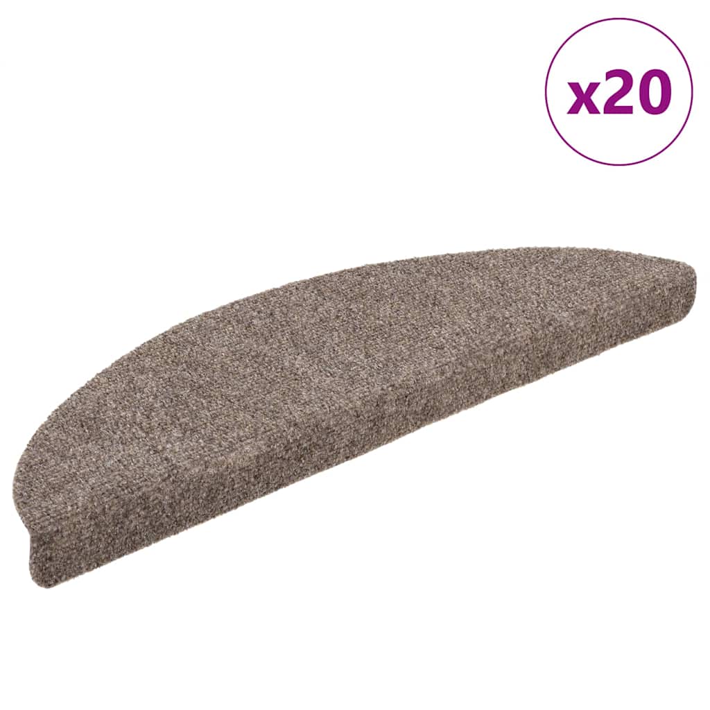 Selvklebende trappematter 20 stk beige 56x17x3 cm